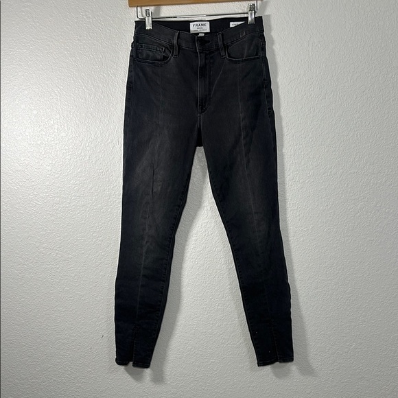 Frame Ali High Rise Skinny Women's Black Stretch Denim Jeans Size 27 - Picture 1 of 7